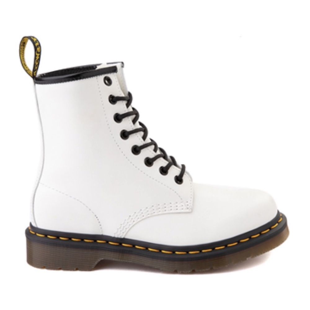 Dr. Martens 1469 White Combat Boots with Black Laces - Picture 2 of 7